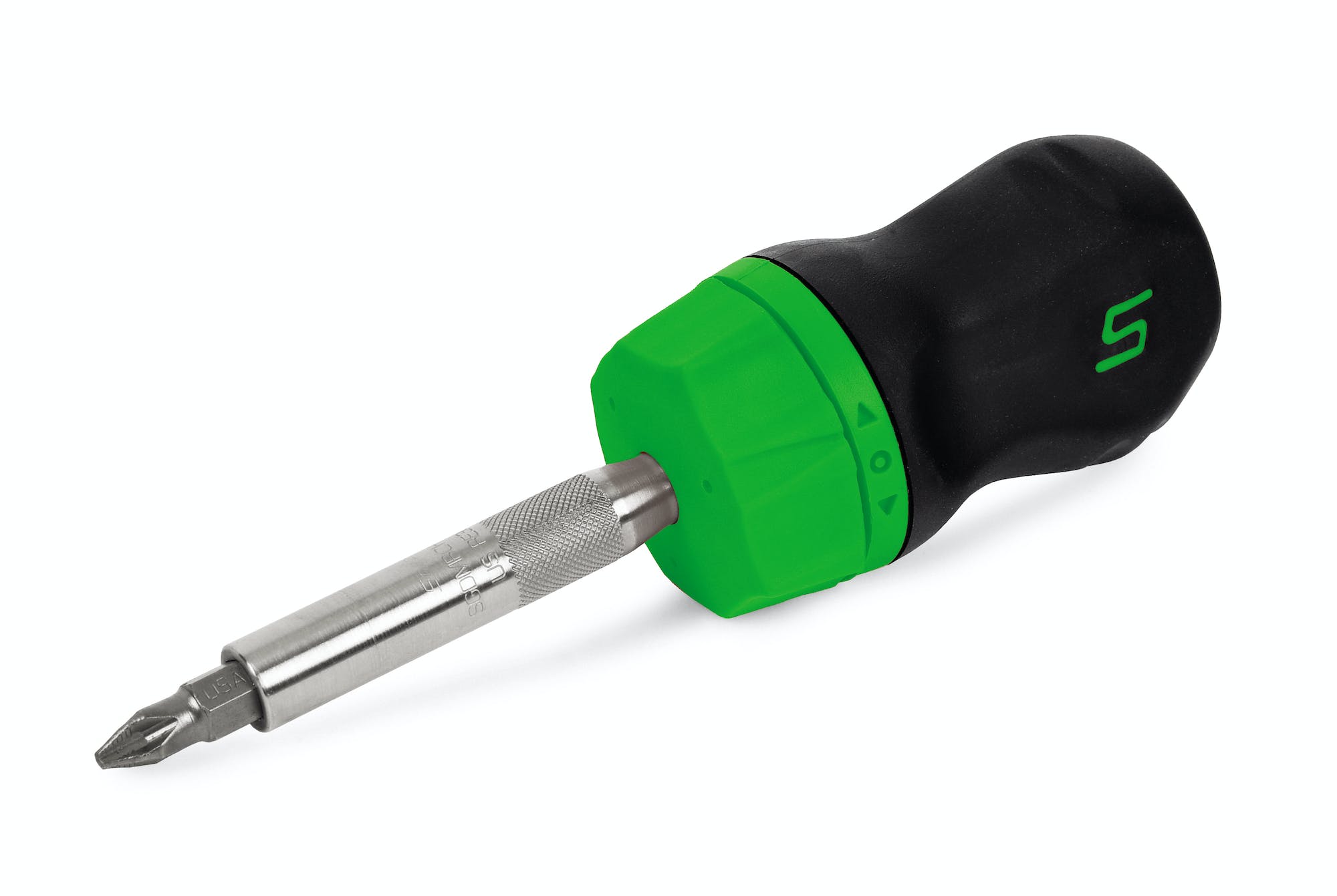 Ratcheting Soft Grip Stubby Screwdriver (Green) | SGDMRC11AG Ratcheting Soft Grip Stubby Screwdriver (Green) | SGDMRC11AG